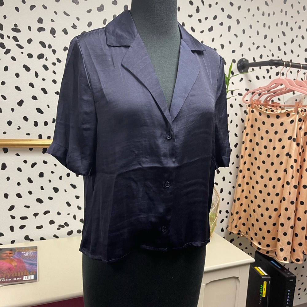 Blue Satin shirt